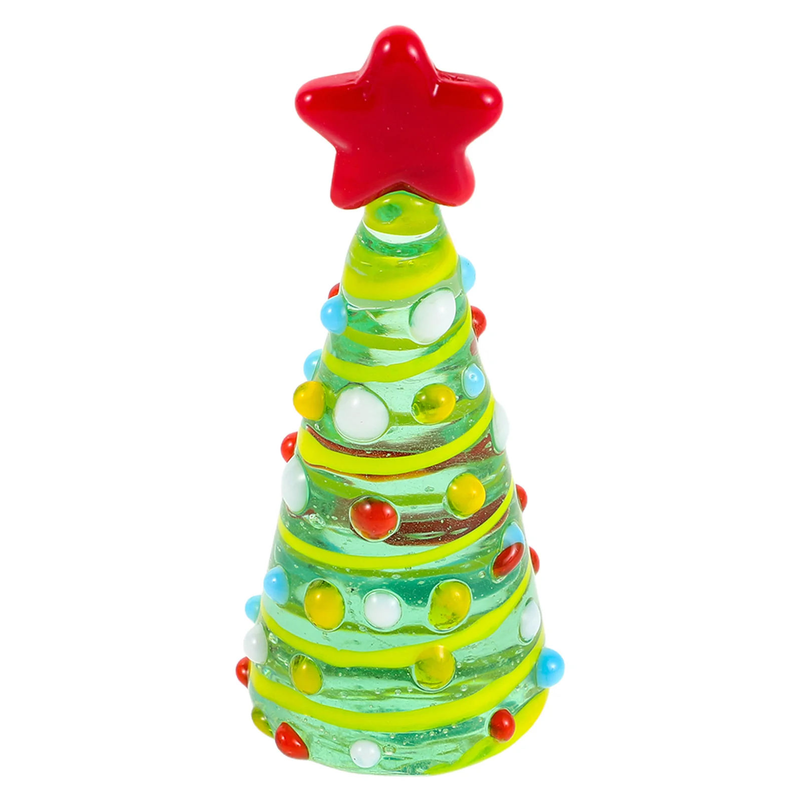 

Glass Christmas Tree Miniature Detailed Colorful Tabletop Decor Holiday Party Ornament Elegant Car Decoration Tree Holiday