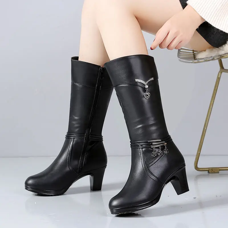 Women Marton Boots Genuine Leather Stretch Fashion British Style  Motorcycle  Thick Platform  Ankle  E433