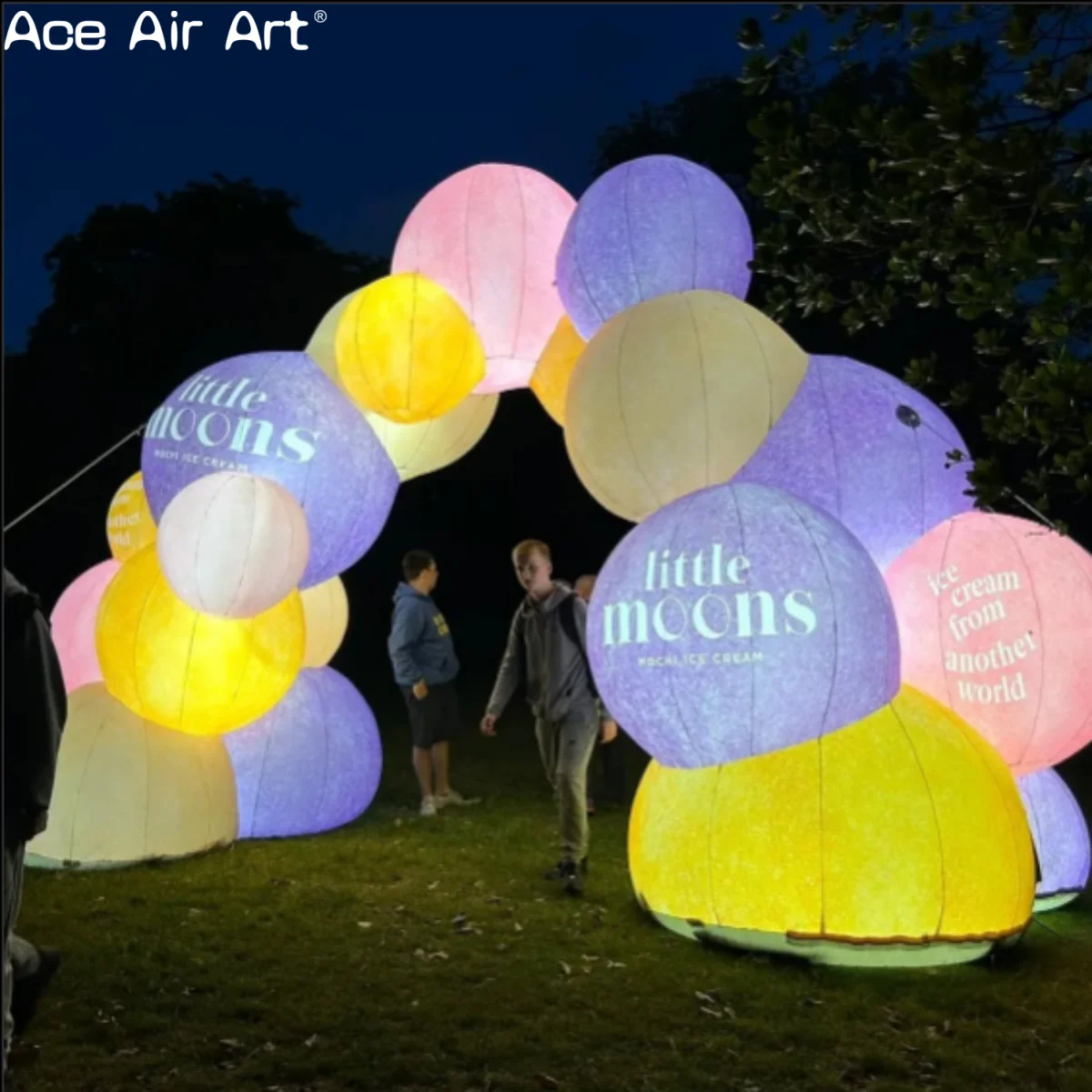 

Светодиодная светящаяся надувная лунная арка для входа в ночную вечеринку, изготовленная надувная арка в форме полумесяца на заказ для украшения фестиваля и мероприятий