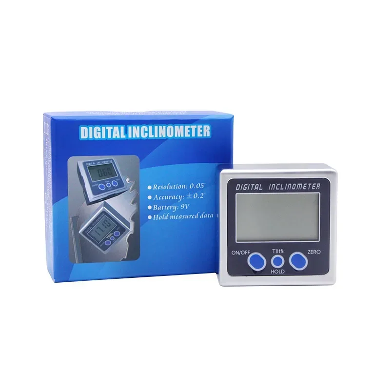 SHAHE Aluminum Alloy Digital Protractor Inclinometer Electronic Bevel Box Inclinometer With Magnets Light Digital Angle Gauge
