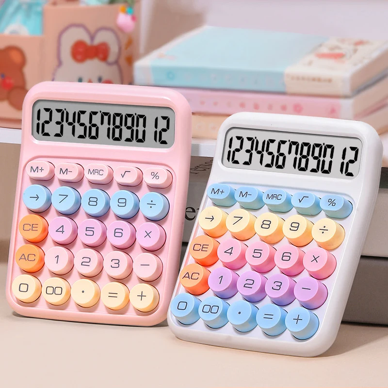 Mechanical Calculator Ins Dopamine Candy Color Calculators Large Display Dot Keyboard Office School Supplies Students Stationery