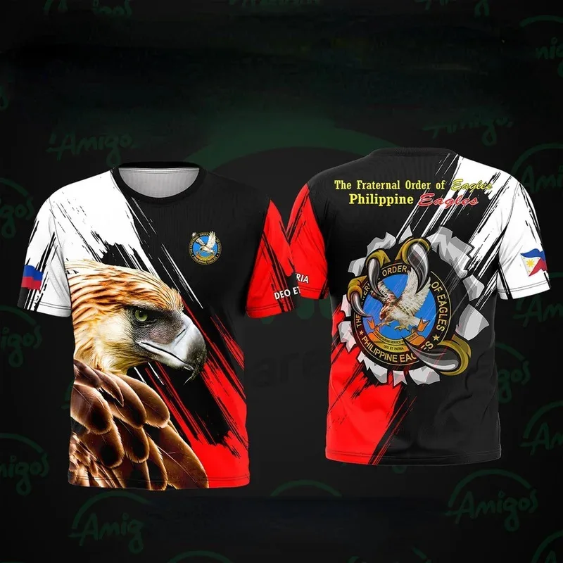 

1 Piece Custom Your Picture Summer Men'S Eagle 3D Printed Round Neck T-Shirt Street Large Sports Quick Dry Breathable Top