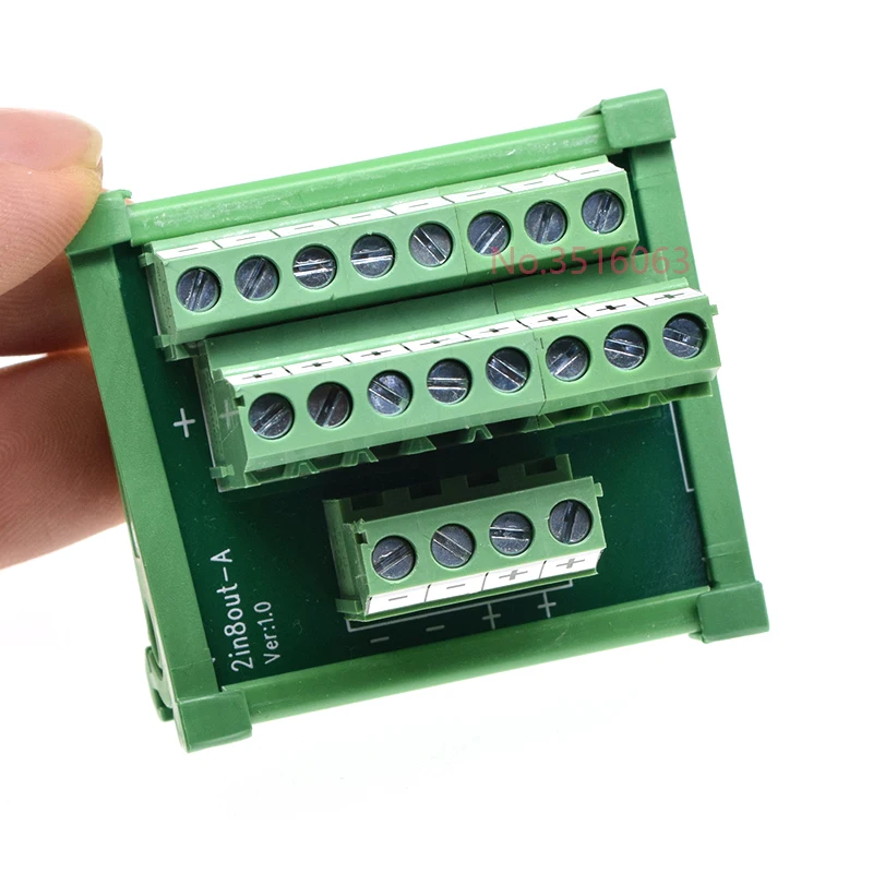 1Pcs Din Type Screw Terminal Block Multi-in/out PCB Distribution Box Breakout Parallel Power Cord Splitter Connector Wiring