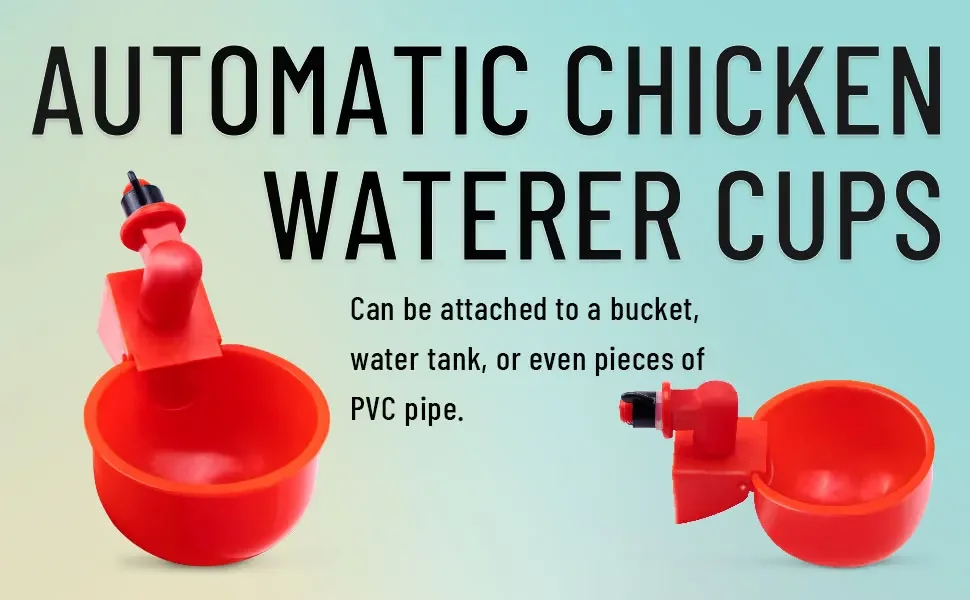 10/20/30pcs Chicken Waterer Tassen Chicken Feeder Cup für Chicken Duck Truthahn Kaninchen, 3/8 Zoll Faden Geflügel Bewässerungs futter – Detail 2
