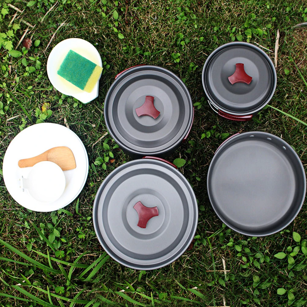 

Folding Picnic Set Pot Camp Outdoors Camping Pans Cookware Kit Portable Cooking Equipment Pots Utensils