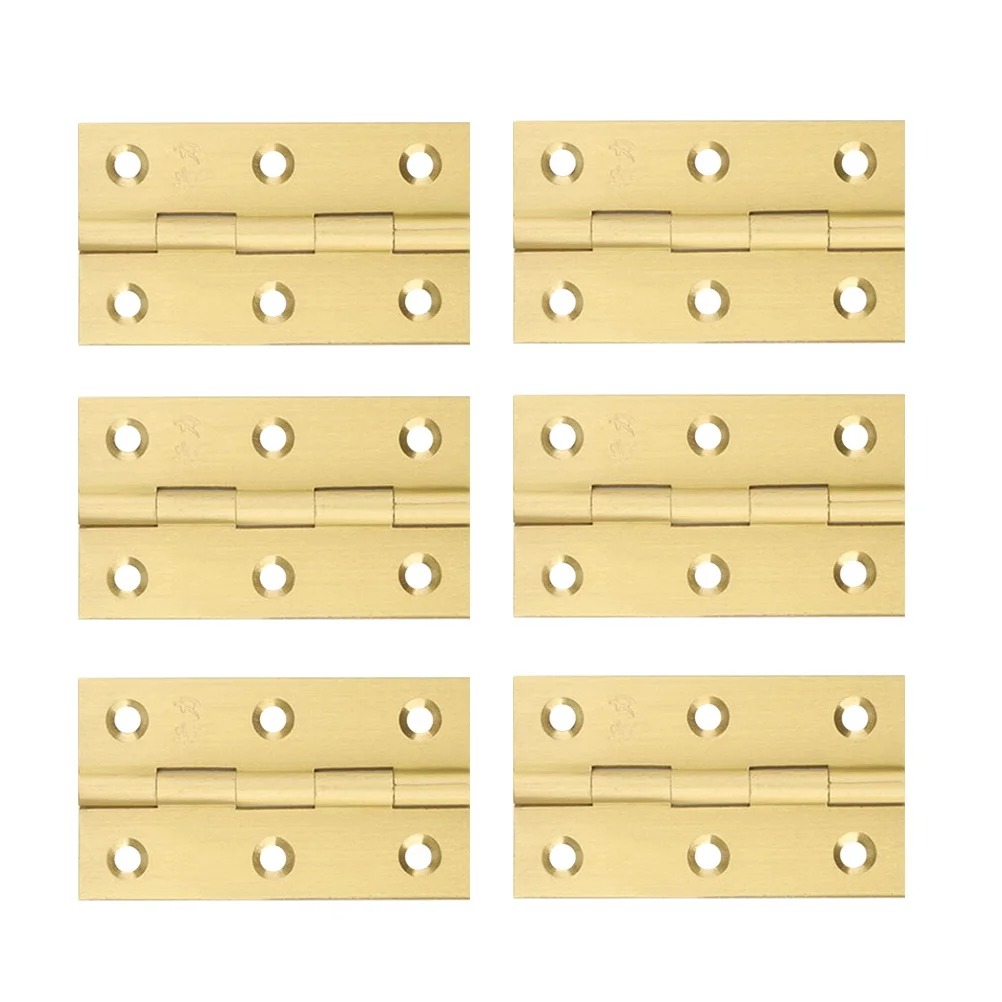 

6 PCS Pure Copper Hinge Hinges for Door Kitchen Cabinet Duty Doors Bearing Mute Brass