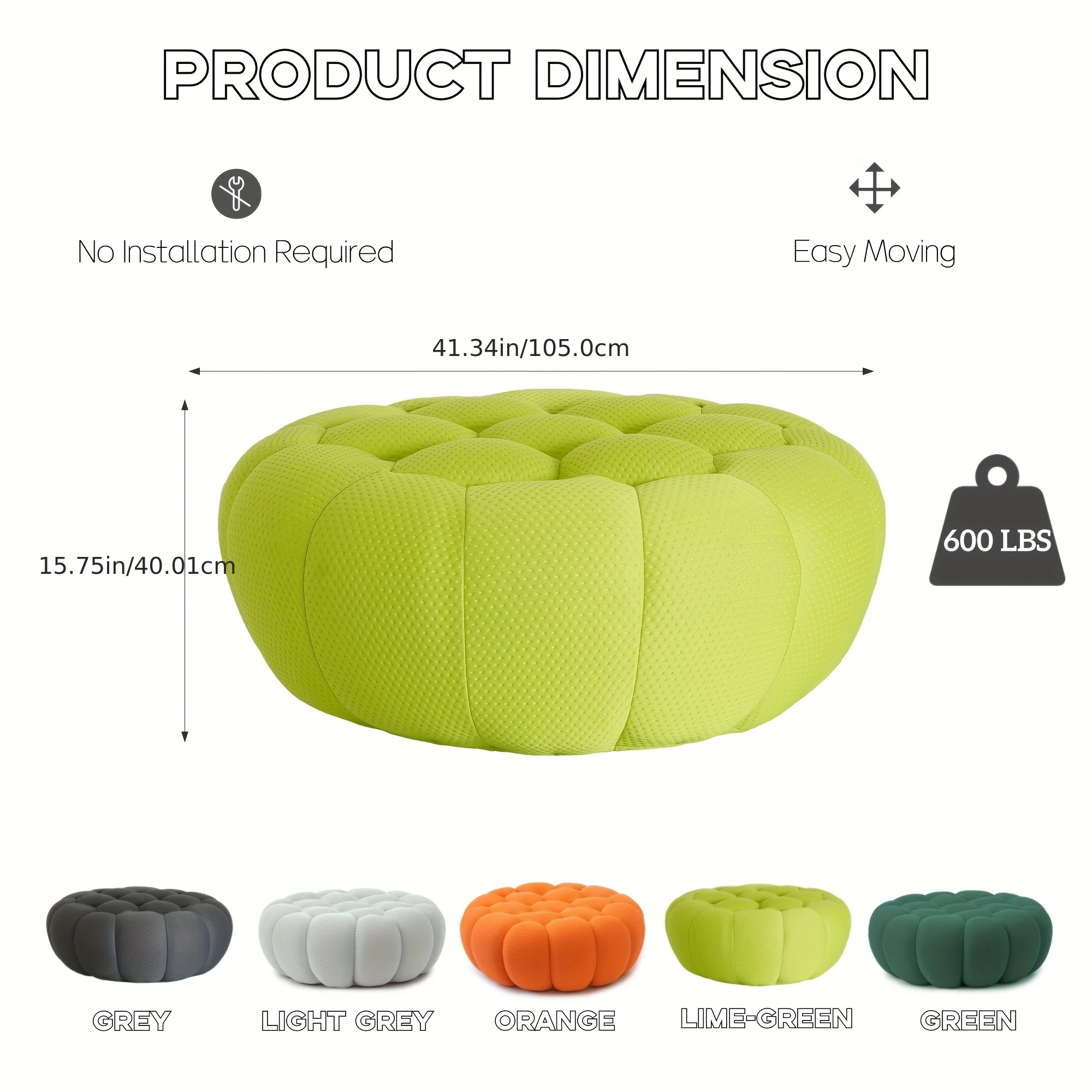 مسند ظهر مبطن للأريكة المنحنية الحديثة ووسائد قطيفة - كرسي كيس فول كبير، قماش ناعم وإطار من الخشب الصلب، لا يتطلب التجميع