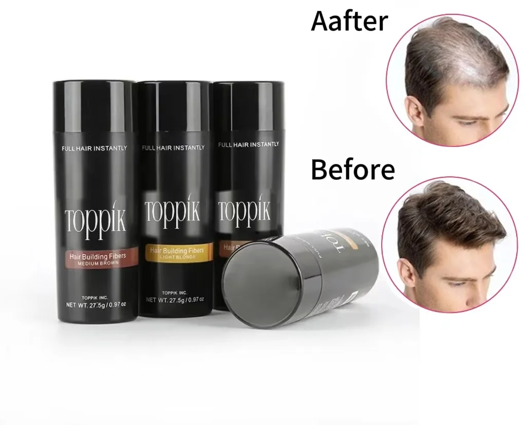 

New，9 Colors,Toppik hair construction fiber, 27.5 grams of filled thin or sparse hair, instant dense, plump hair, men and women