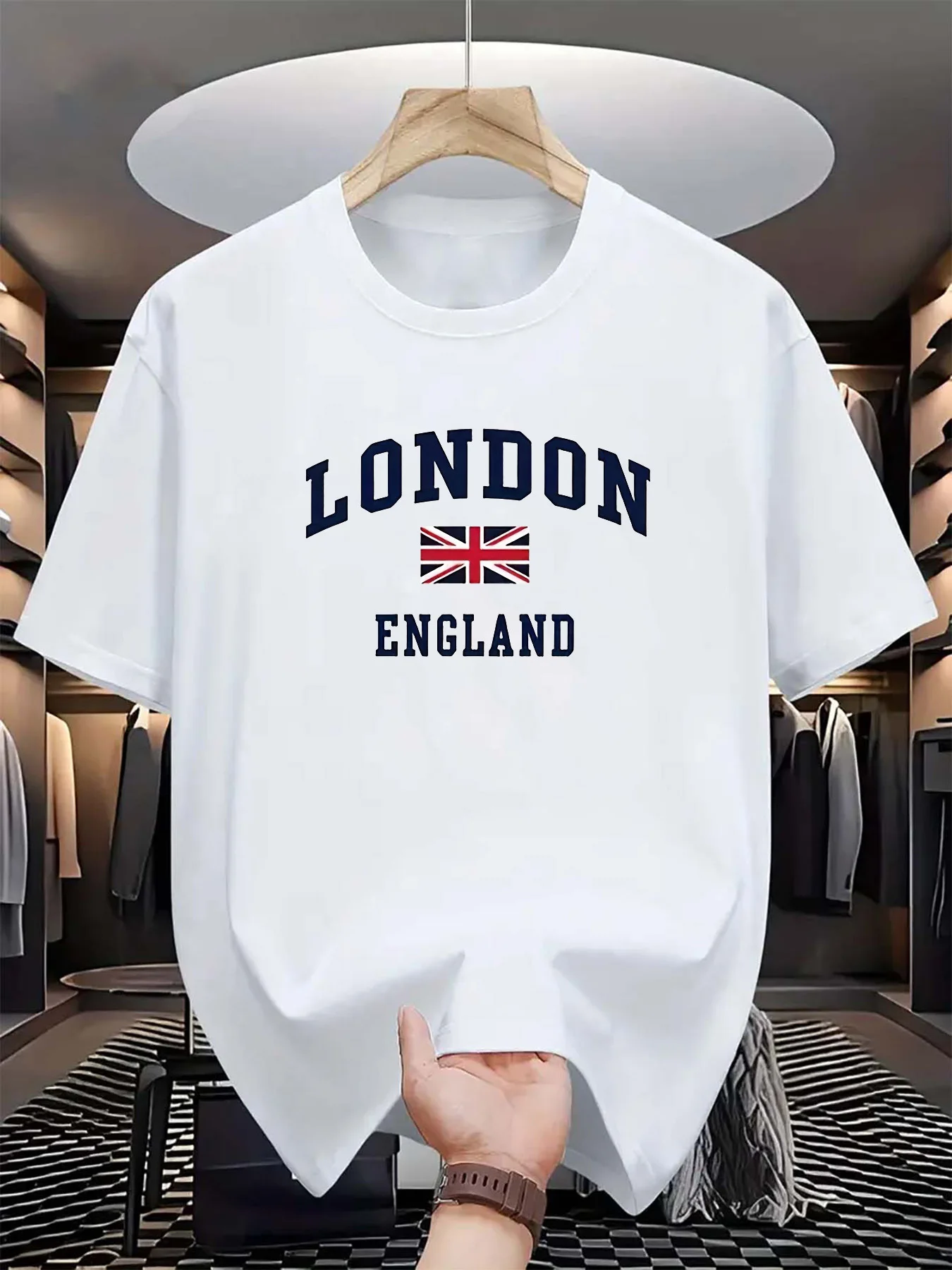 

Лондон, Англия, буквенный принт, британский флаг, графическая футболка, винтажная уличная мужская футболка в стиле Харадзюку, летняя повседневная футболка для мужчин и женщин