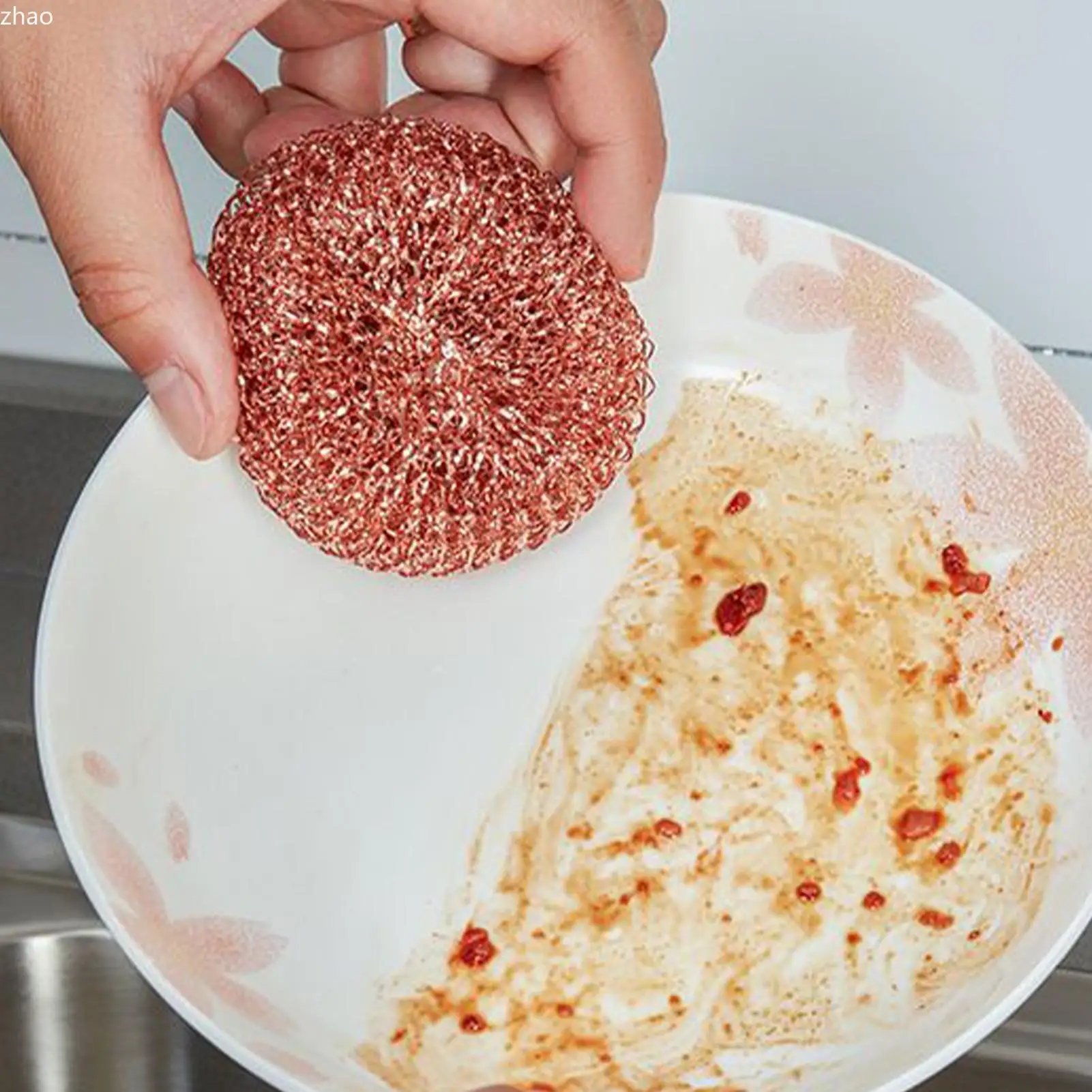 Escova de Limpeza 2 Peças: Esponja de Metal de Cobre para Desoldagem e Remoção de Resíduos, Bola de Limpeza para Cozinha