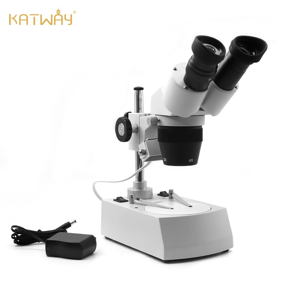 Katway HH-MS05A Dual Light Source LED Optical Stereoscopic Microscope, 20X-40X Magnification, Mineral Watching Phone Repair