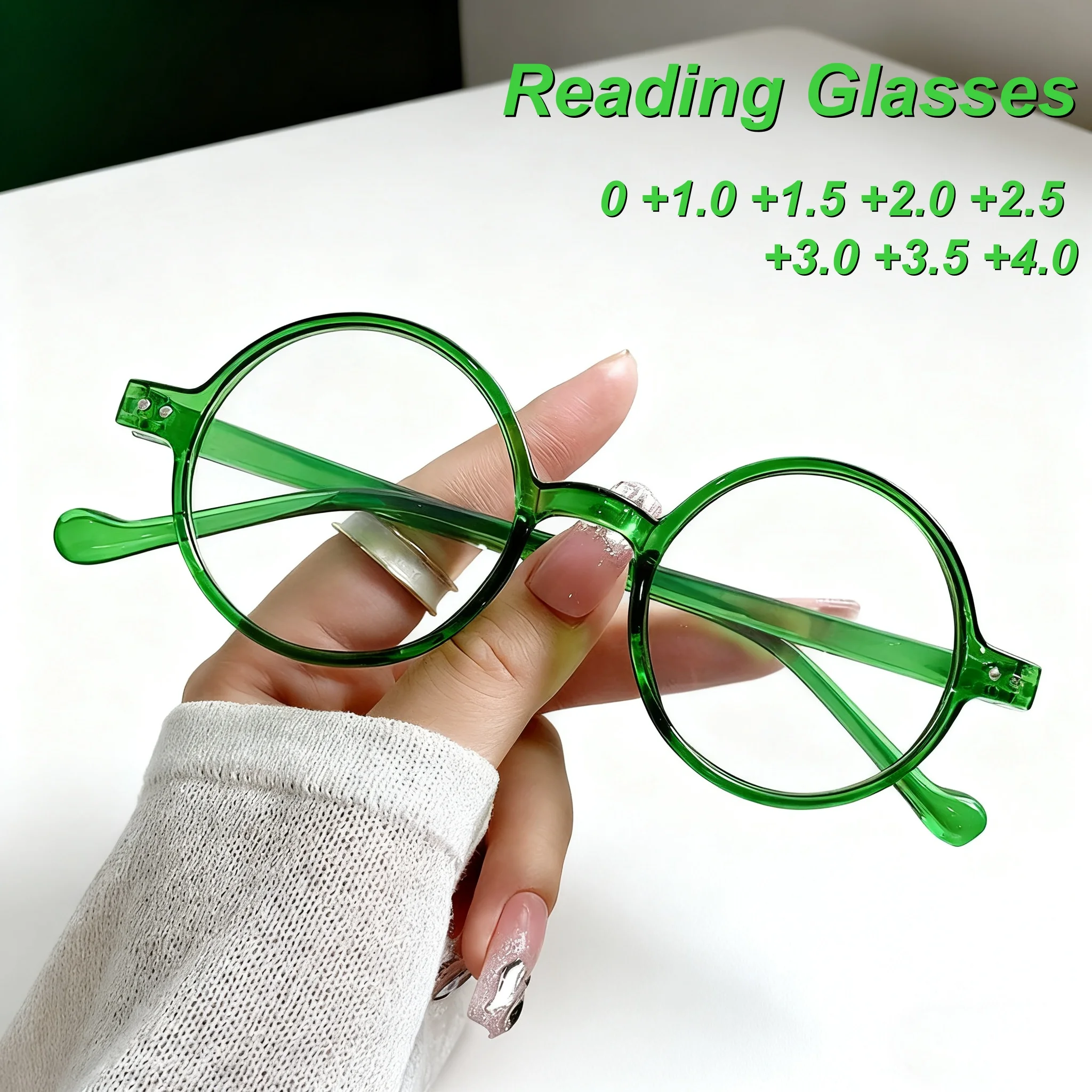 

2025 New Personalized Round Frame Women's Reading Glasses Ultra Light Neutral High Quality Anti Blue Light Presbyopia Glasses