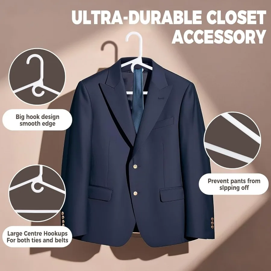 Grucce in plastica bianca di qualità Confezione da 30 pezzi multipack super resistenti per vestiti Gruese e resistenti grucce standard per armadio con