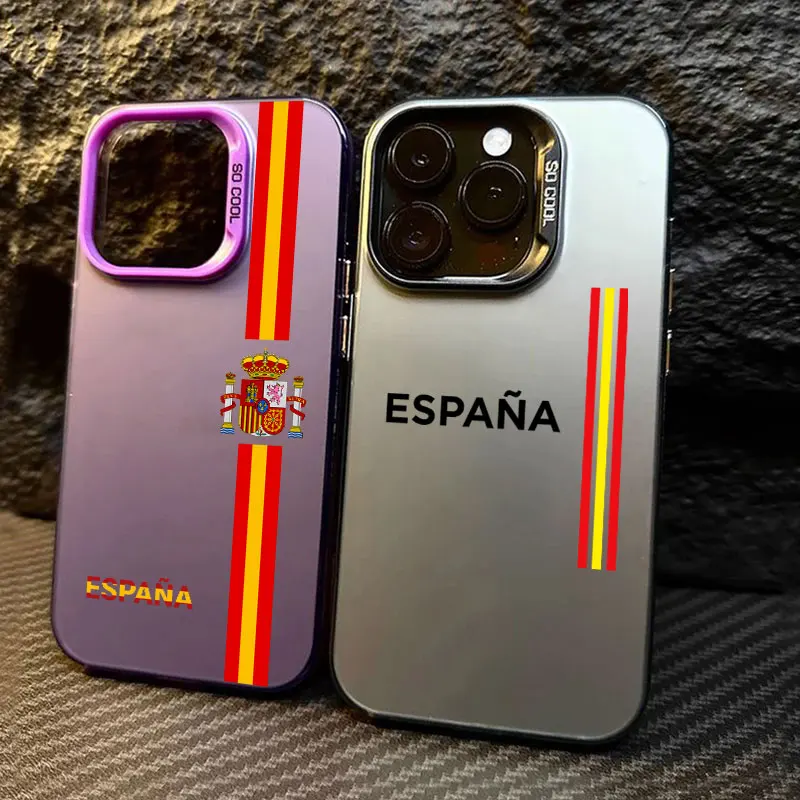

Spain LOGO España Red Yellow Line Coque For Apple iPhone 17 16e 16 14 15 13 11 Pro Max Plus 12 17Air Shockproof Case Phone Cover