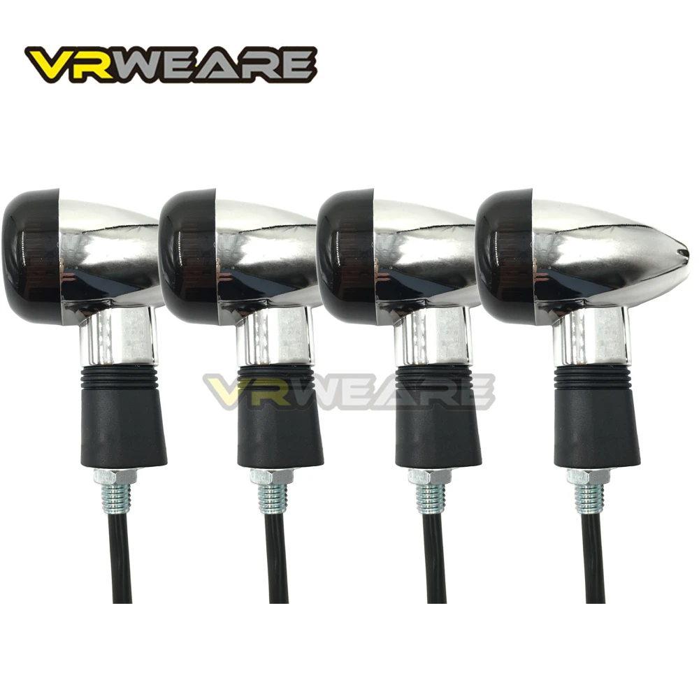 4pcs Motorcycle Turn Signals Lights For Kawasaki Vulcan VN800 900 1500 1600 1700 2000Custom Honda VTX1300 C R S RETRO Turn light