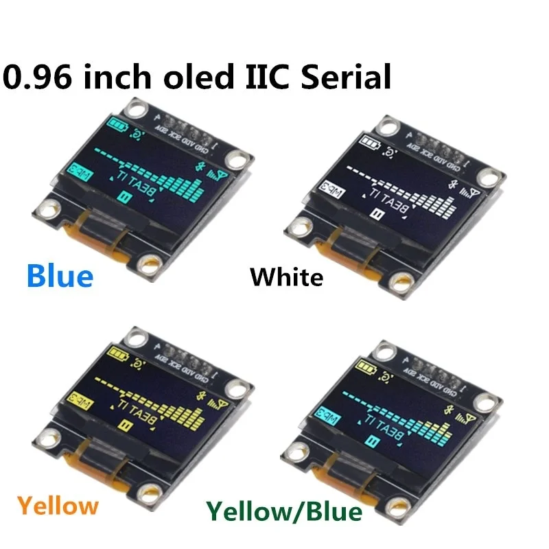 SAMIROB 0.96 Inci OLED SSD1306 Putih/Biru/Kuning 128X64 IIC I2C Modul Tampilan Serial 12864 Papan Layar LCD untuk Arduino