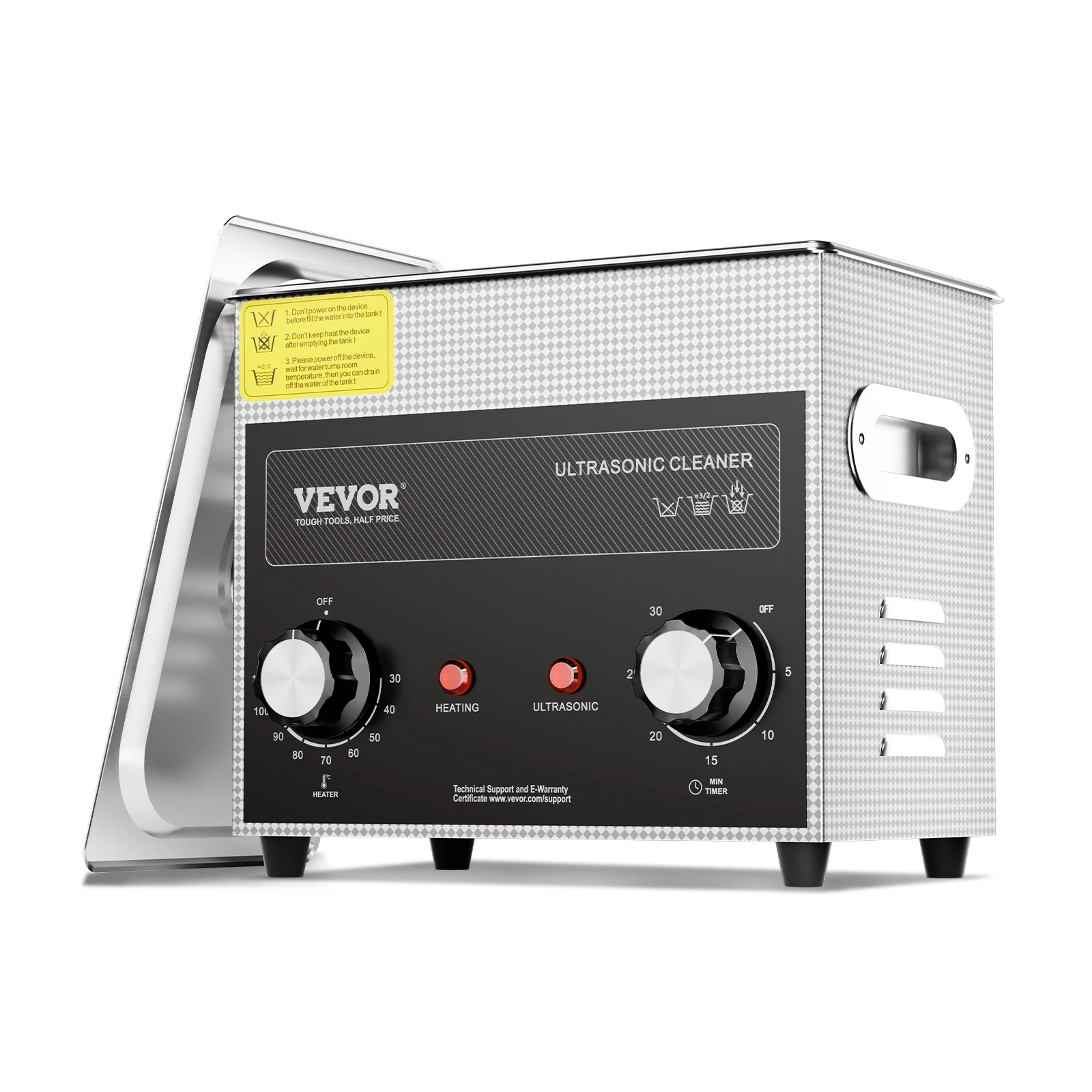 

VEVOR 3L Ultrasonic Cleaner with Heater Timer & Basket, Professional Digital Sonic Cavitation Machine, 120W Cleaning Machine