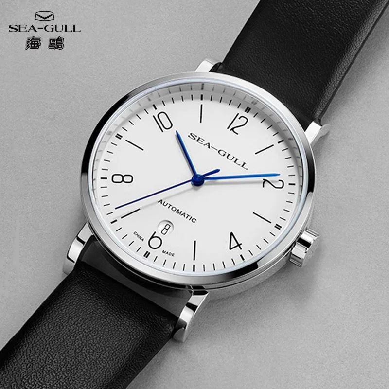 Seagull Genuine Men\'s Automatic Mechanical Watch 40mm Bauhaus Business Casual Wristwatch Luxury Sapphire Clock Couple Watch 6091