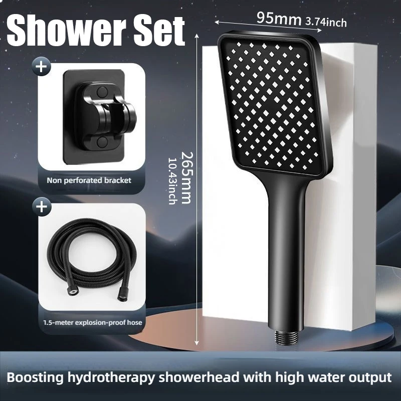 

Square Shaped High Pressure Showerhead Large Flow High Pressure Water Saving Feature Household Bathroom Rain Shower Head showers