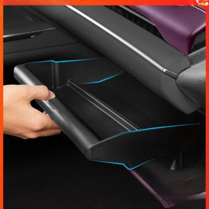 For Xiaomi Su7 Passenger Glove Box Storage Box Push-pull Baffle Storage Box Interior Supplies Car Accessories Modification Tools - view 3