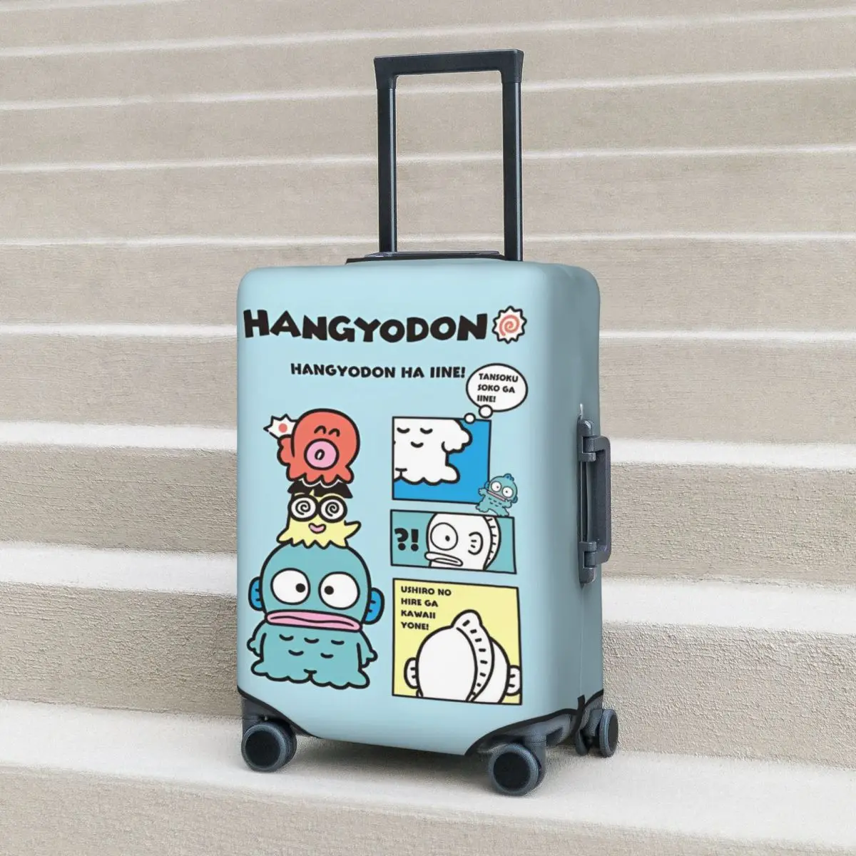 Hangyodon Cartoon Suitcase Cover Cruise Trip Flight Fun Luggage Supplies Protection