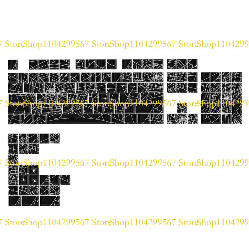 

CS1W Quality Keycaps with Spiders Web Design For 84 96 98 100 104 108 Keyboards