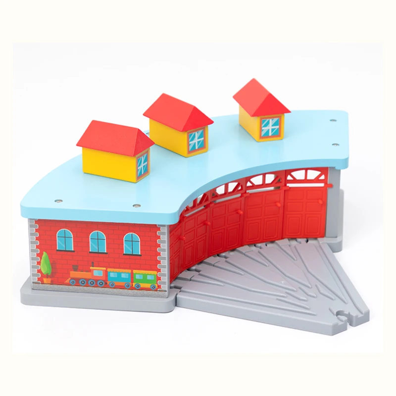 Track Accessories Wooden Garage Station  Multiple Options Building Blocks Children\'s Toy Assembly Games Compatible Tracks X28