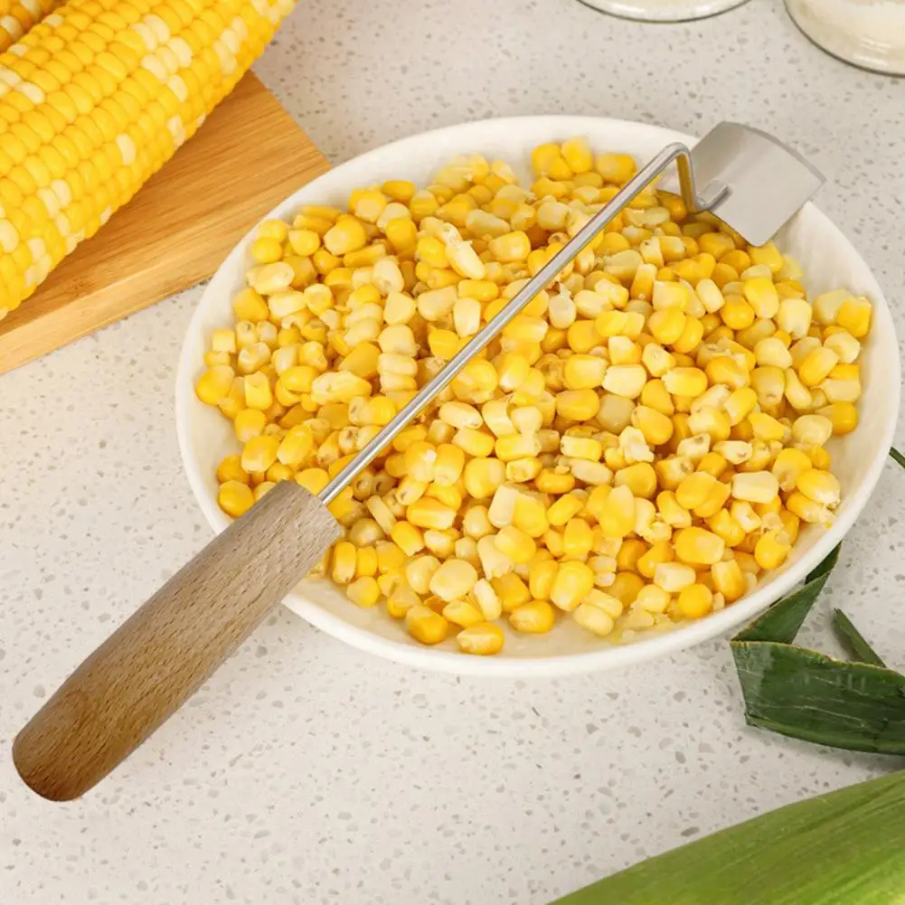 Stainless Steel Corn Thresher Stainless Steel Corn Peeler Tool Ergonomic Handle Corn Stripper for Quick Removal Kitchen Bbq Cob