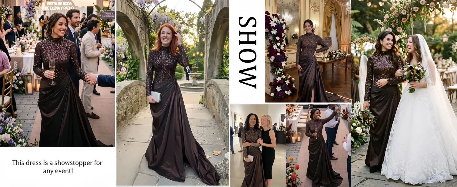 Aileen Abendkleider, Ballkleid, braune Abendkleider für besondere Anlässe, Vestidos De Festa, maßgeschneiderte Meerjungfrauenkleider, elegante Partykleider – Detail 1