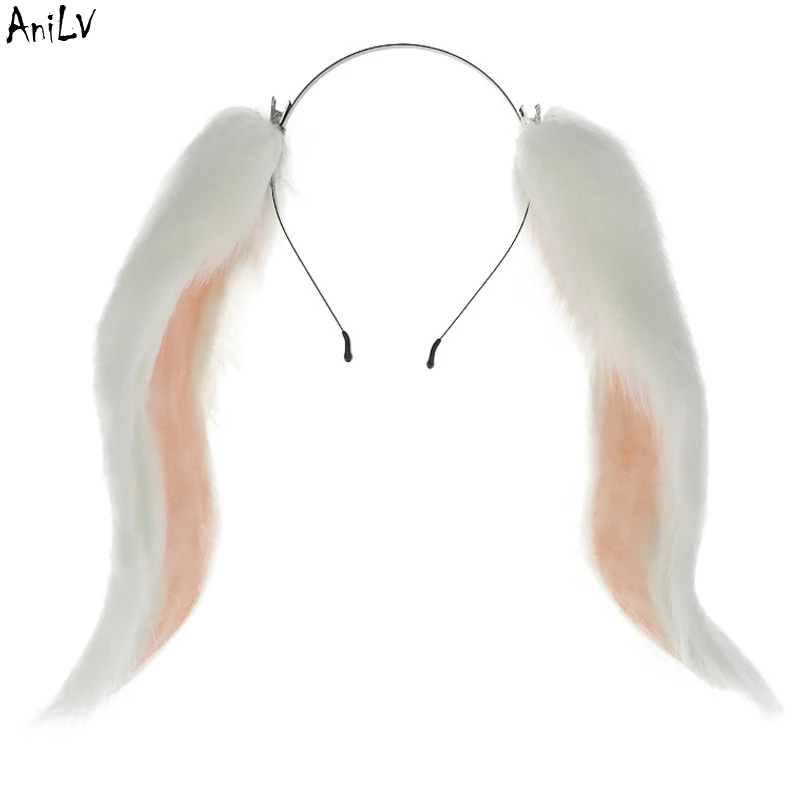 

AniLV Anime Party Kawaii Bunny Girl Rabbit Plush Ears Easter Headband Headwear Cosplay