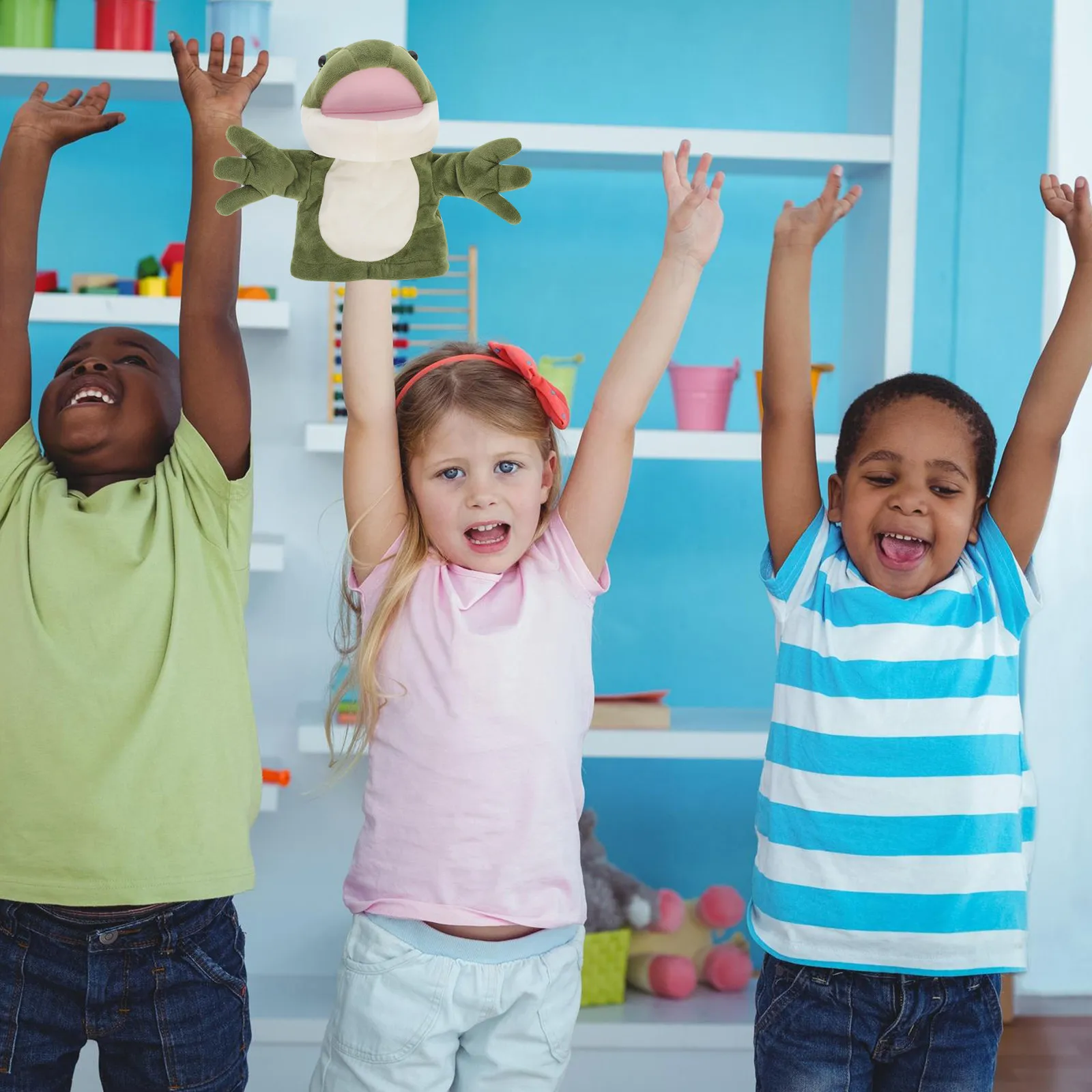 

1Pcs Engaging Frog Hand Puppet Lively Cartoon Animal Design Designed for Storytelling Game Playing Art Performance and Early