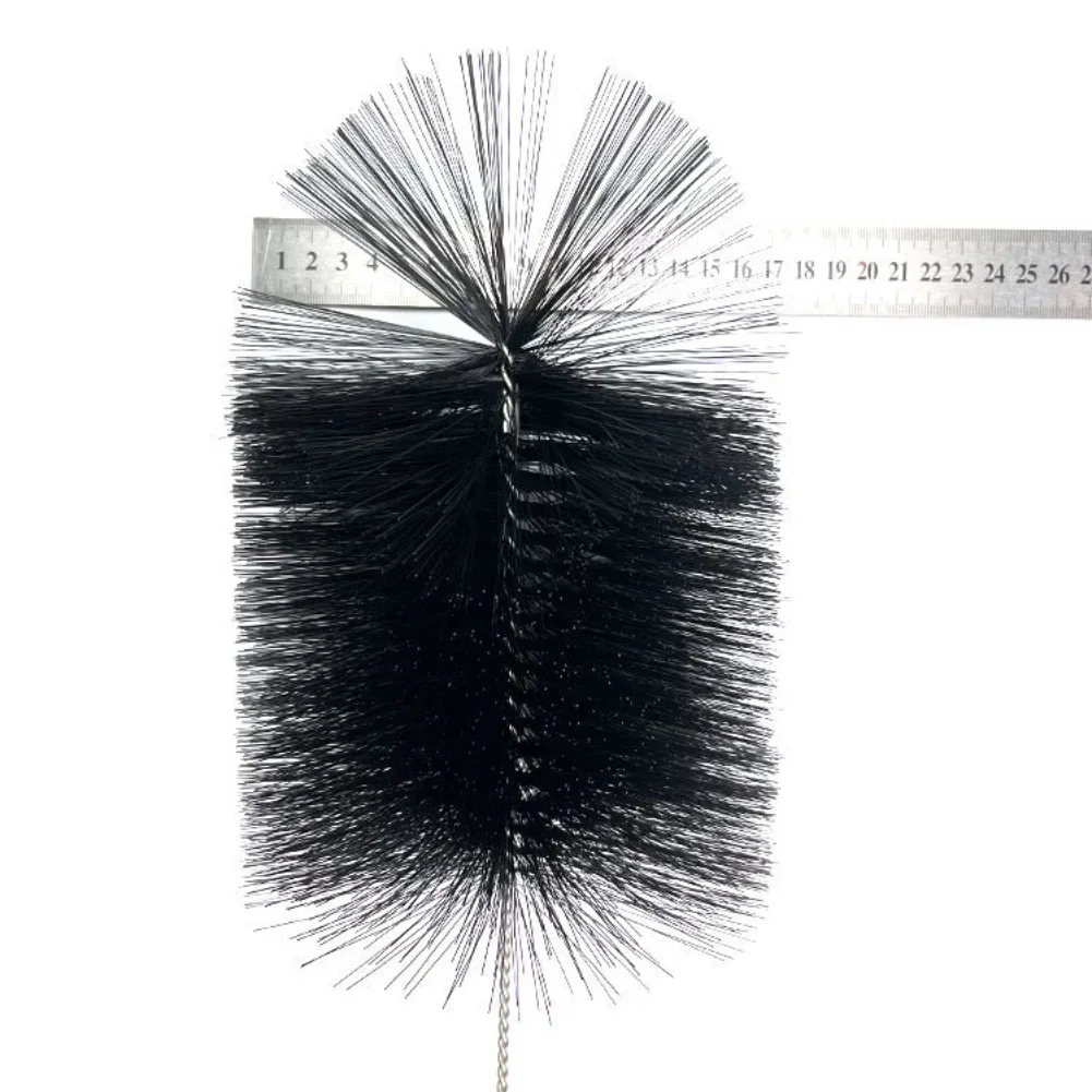Chimney Cleaning Tool 2 Meter Long with Nylon Bristle Brush Head 15 Centimeter Wide for Chimney Pipe and Furnace Tube Cleaning