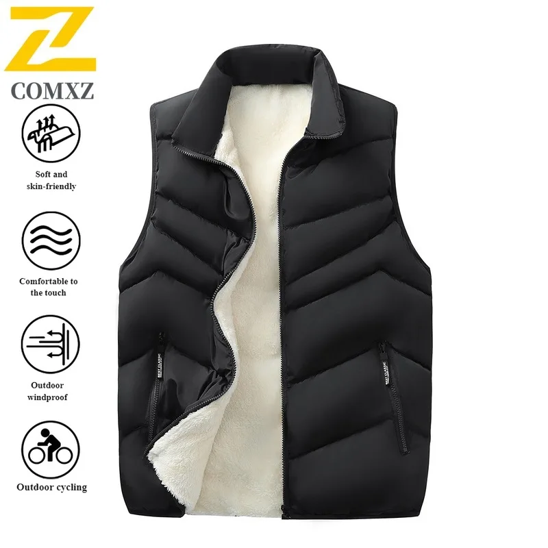 سترة حرارية قابلة للعكس للرجال عبر الحدود للشتاء تحافظ على الدفء سترة مبطنة بالصوف مع شيرلينغ للارتداء اليومي الداخلي والخارجي