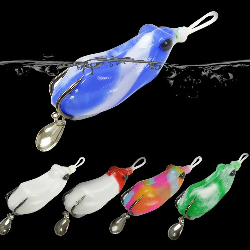 1Pc Fishing Lure Soft Silicone Animal Frog Shape Lure Bait Crank bait Fishing Lure Carp Fishing Artificial Bait Frog Lure Tackle