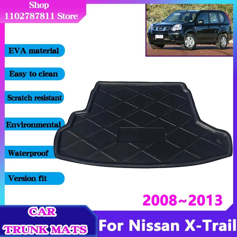 

Аксессуары для Nissan X-Trail T31 2008 ~ 2013 2012 2011 напольные коврики для багажника автомобиля водонепроницаемые защитные грузовые легко очищаемые коврики для хранения EVA