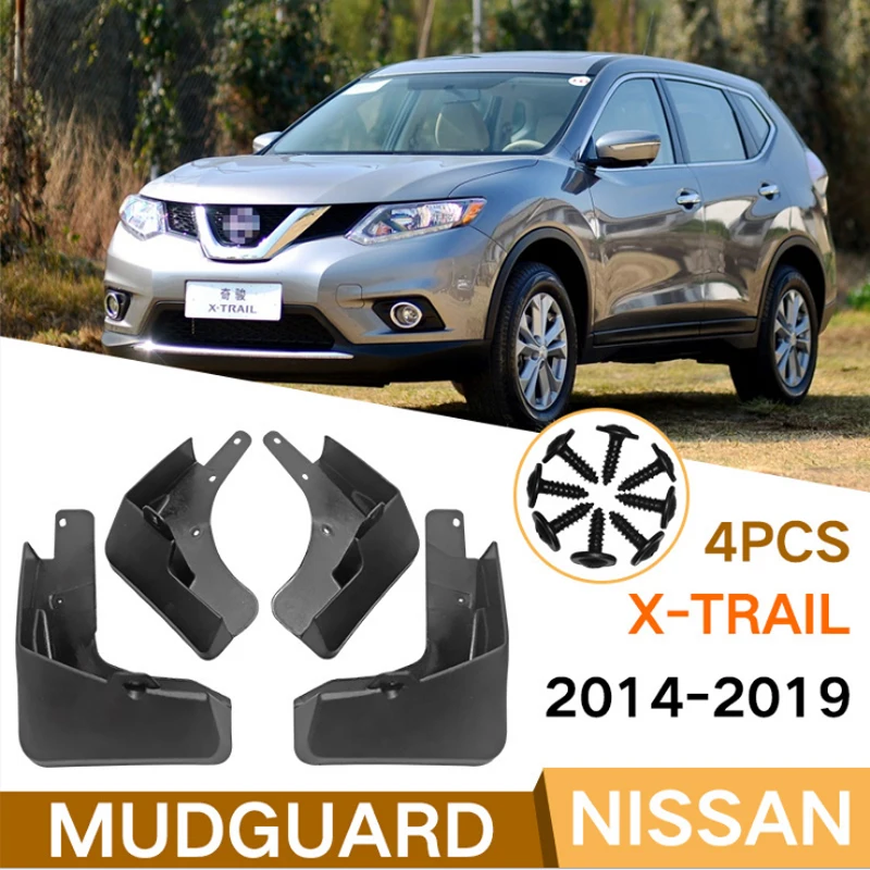 4pcs/set Car Mud Flaps For Nissan X-Trail Rouge T32 2014 - 2019 Xtrail Splash Guards Mud Flap Mudguards Fender Styling