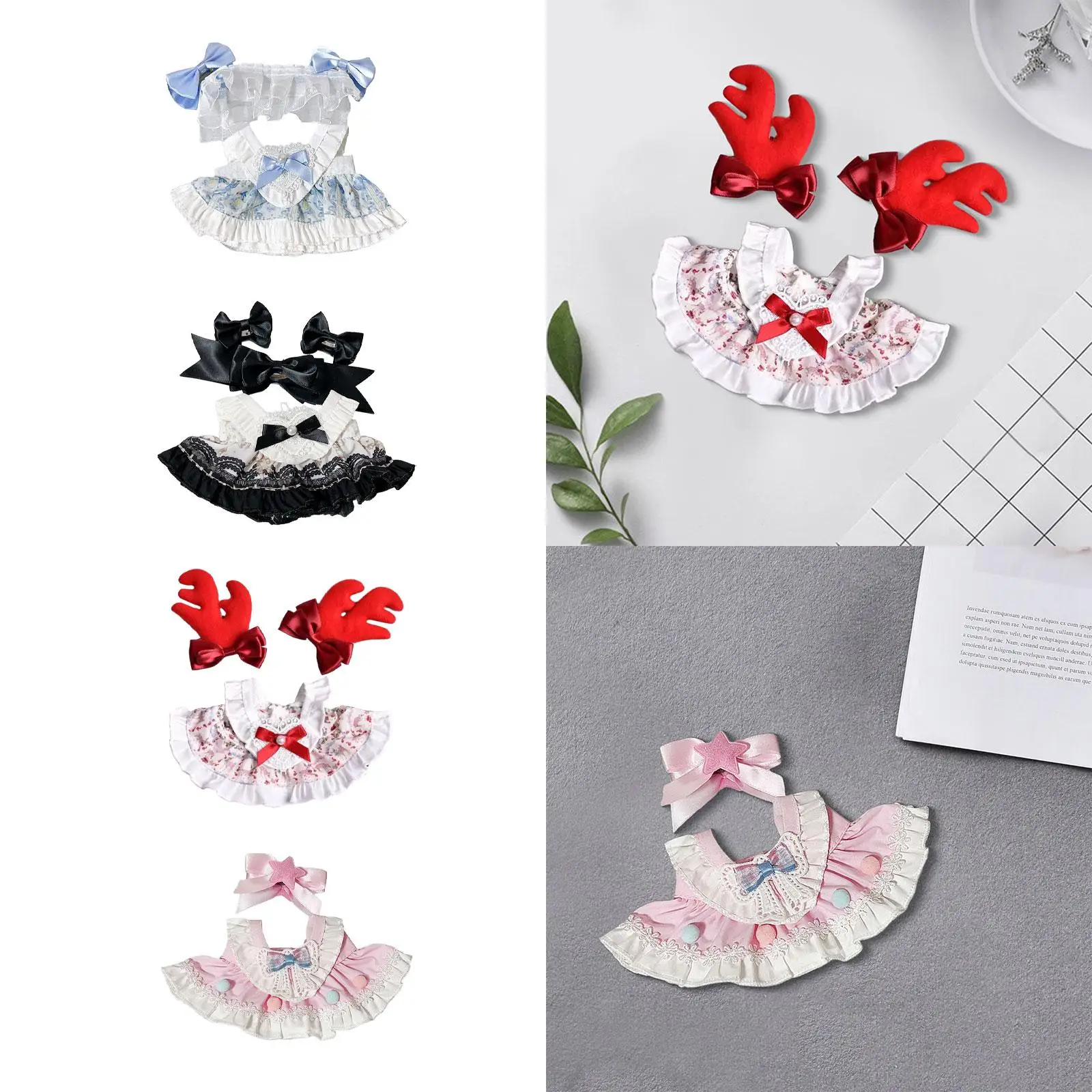 Doll Clothes for 15cm Rabbit Plush Doll Dress up Stylish Photo Props Comfortable Costumes DIY Plush Doll Accessories Cartoon