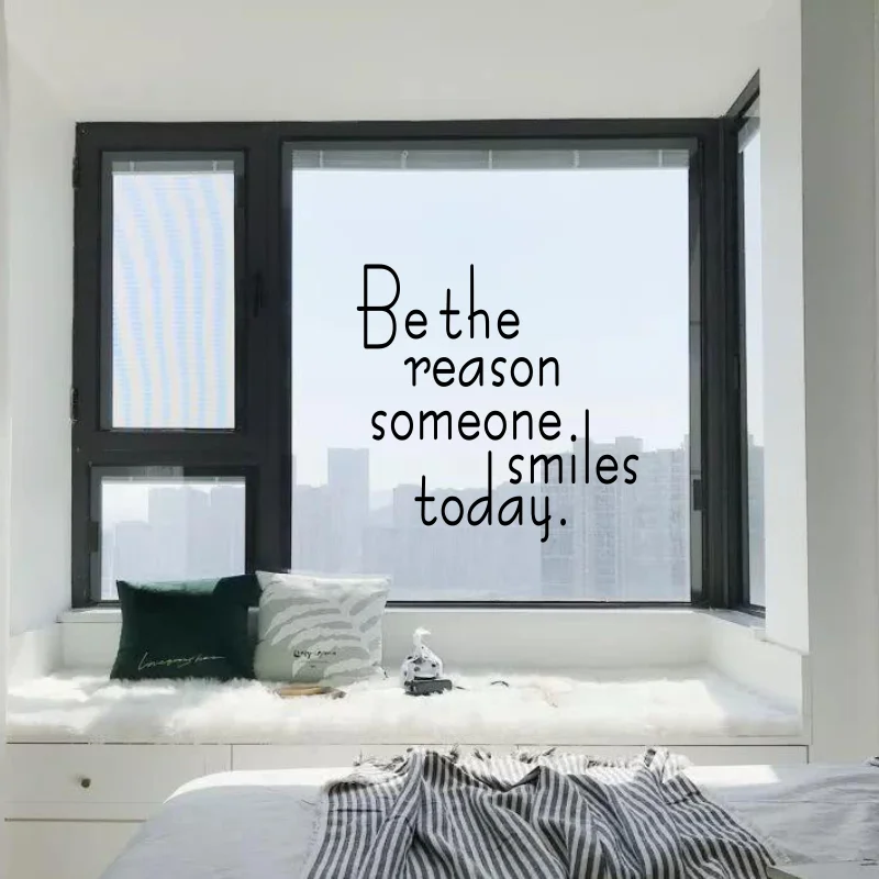 Be The Reason Someone Smile Today Inspirational Quotes Motto Studying room Bedroom LivingRemovable Vinyl Wall Decal Sticker #584