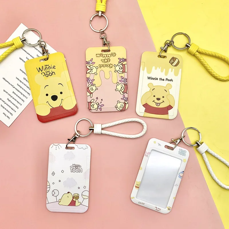 Potdemiel Pooh Bear Meal card, campus bus card protective case chest card access control game card pack pick-up card pack