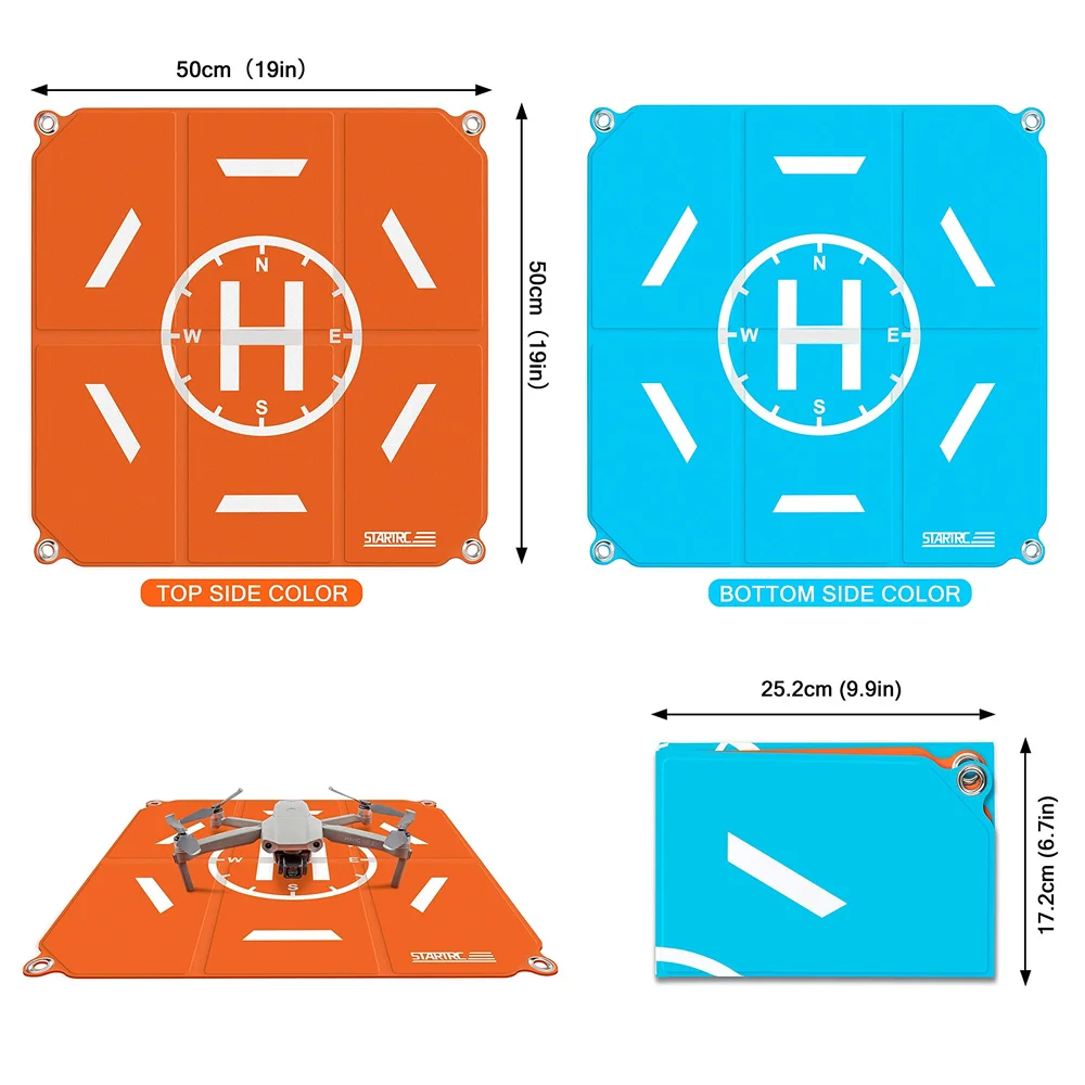 Drone Landing Pad Pro Universal Waterproof Portable Fast-Foldable Helipad for Air 2S/Mini 3 Pro/Mavic 3/FPV Avata/RC (20-inch)