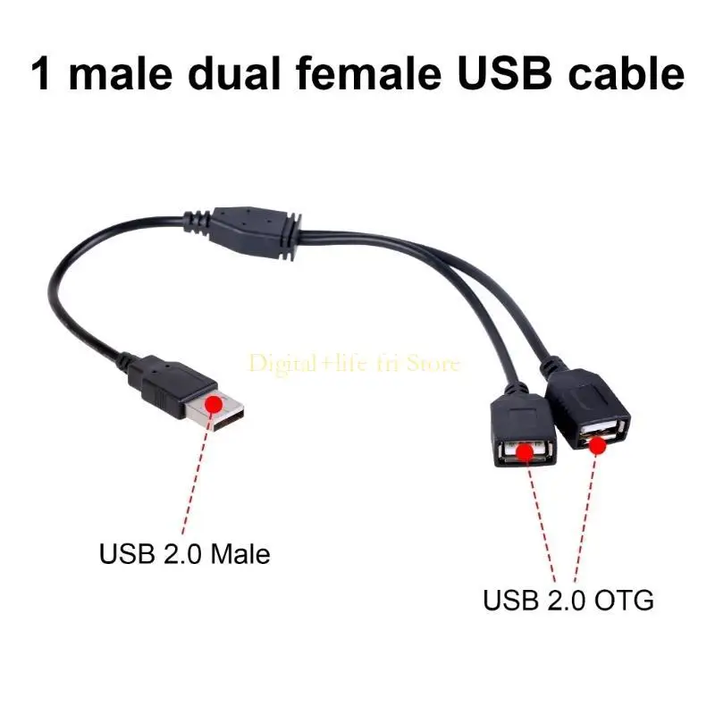E06D USB y Splitters Cable Y Splitters Cable Cable للسيارة وأجهزة الكمبيوتر المحمولة والتلفزيون والكمبيوتر الشخصي
