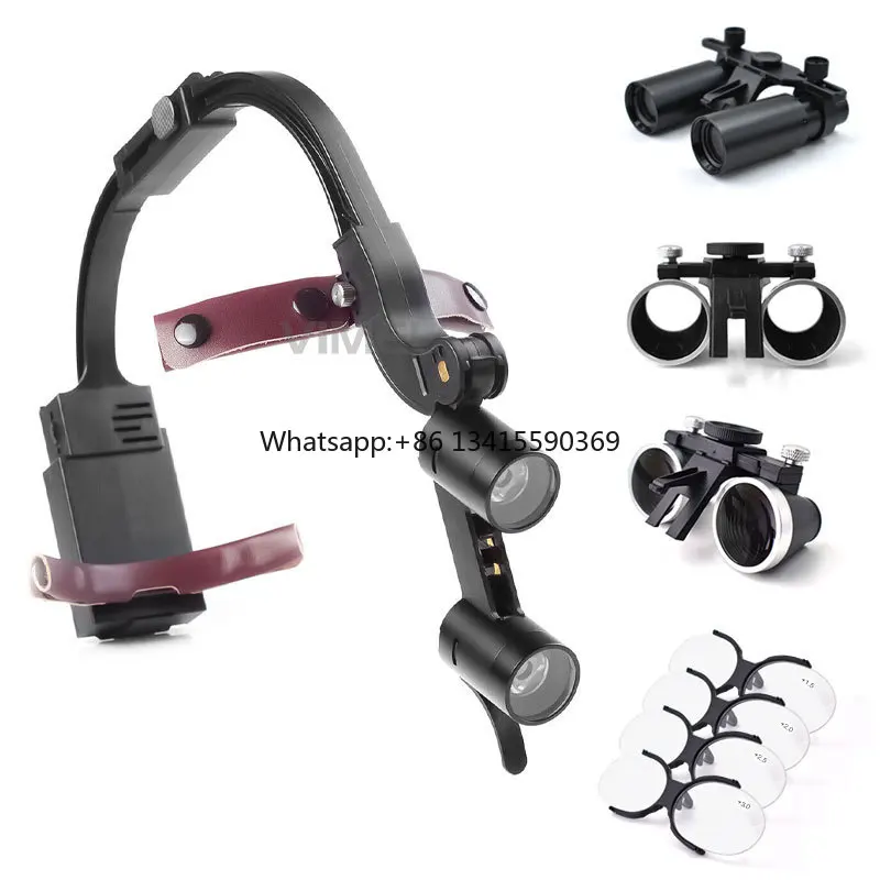 

Factory Sale 4.0x 5.0x 6.0x Binocular Surgical Loupes Dental Loupe with 5W Headlight Head Lamp