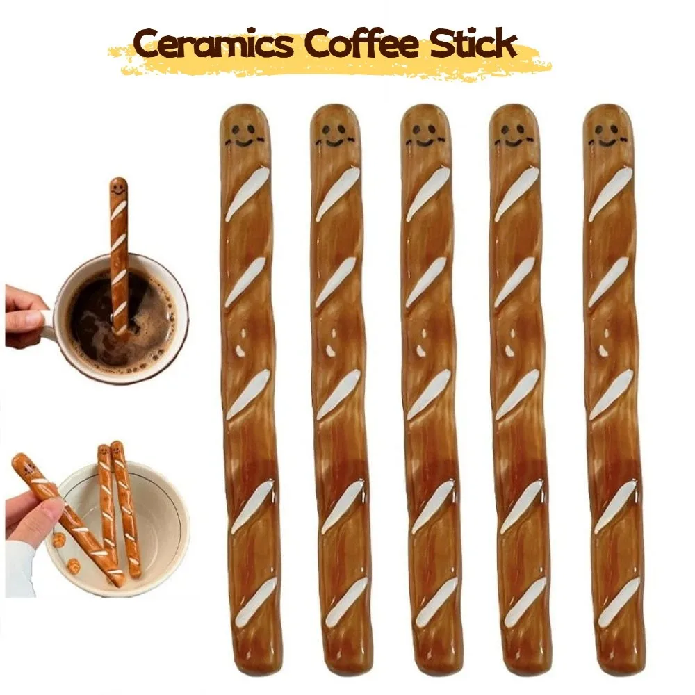 

Bread Shape Mixing Stick Long Handle Cartoon Ceramics Drink Stirring Decoration Reusable Bar Stir Sticks Bar Accessories