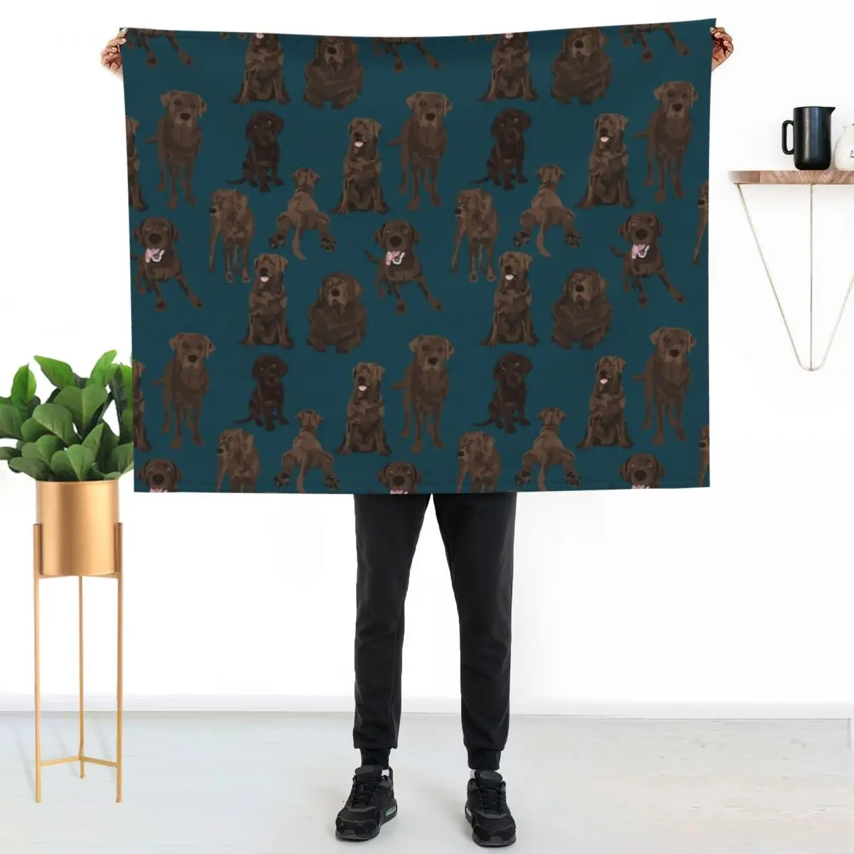 

Chocolate Labrador Throw Blanket Easy Care Comfortable Blanket for Couch