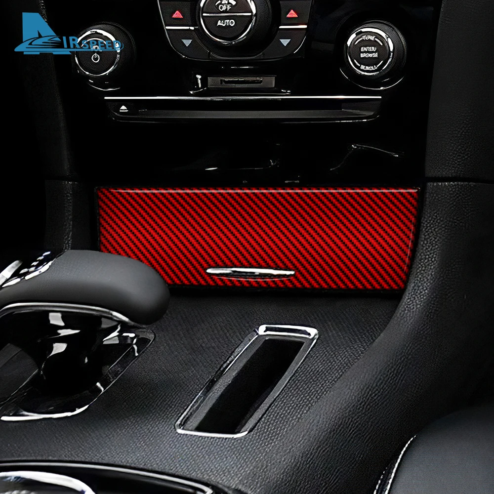 

For Chrysler 300 300C 2011 2012 2013 2014 Car Central Control Cigarette Lighter Trim Sticker Real Soft Carbon Fiber
