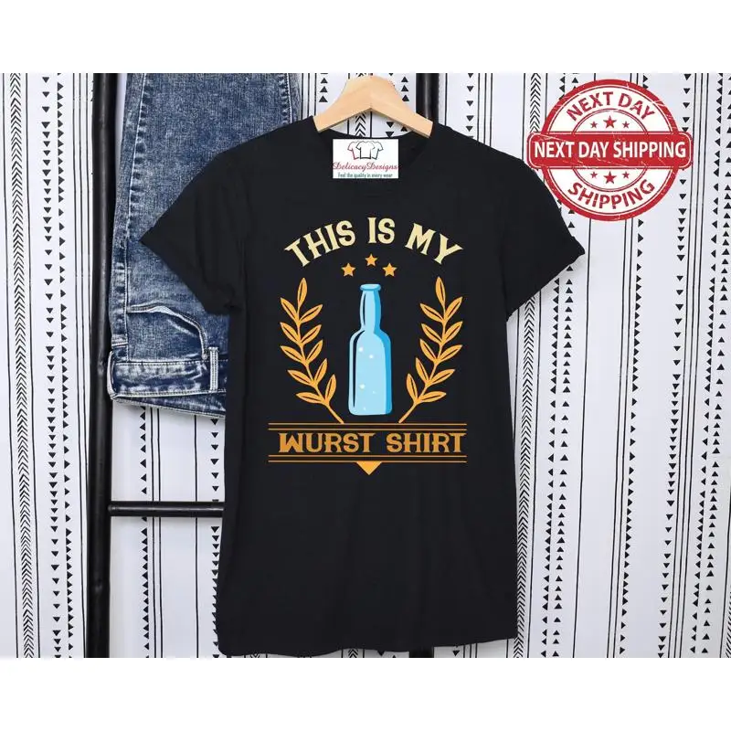 

This Is My WursT T Shirt On Behavior OctoberfesT Funny Bratwurst in Lederhosen Beer Festival Fall