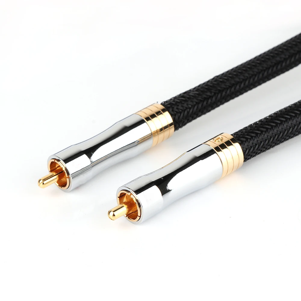 Посеребренная Коаксиальная линия DIYLIVE из чистой меди, hi-fi чистая однокристальная Медная головка лотоса, 75 Ом, цифровой коаксиальный сабвуфер, провод