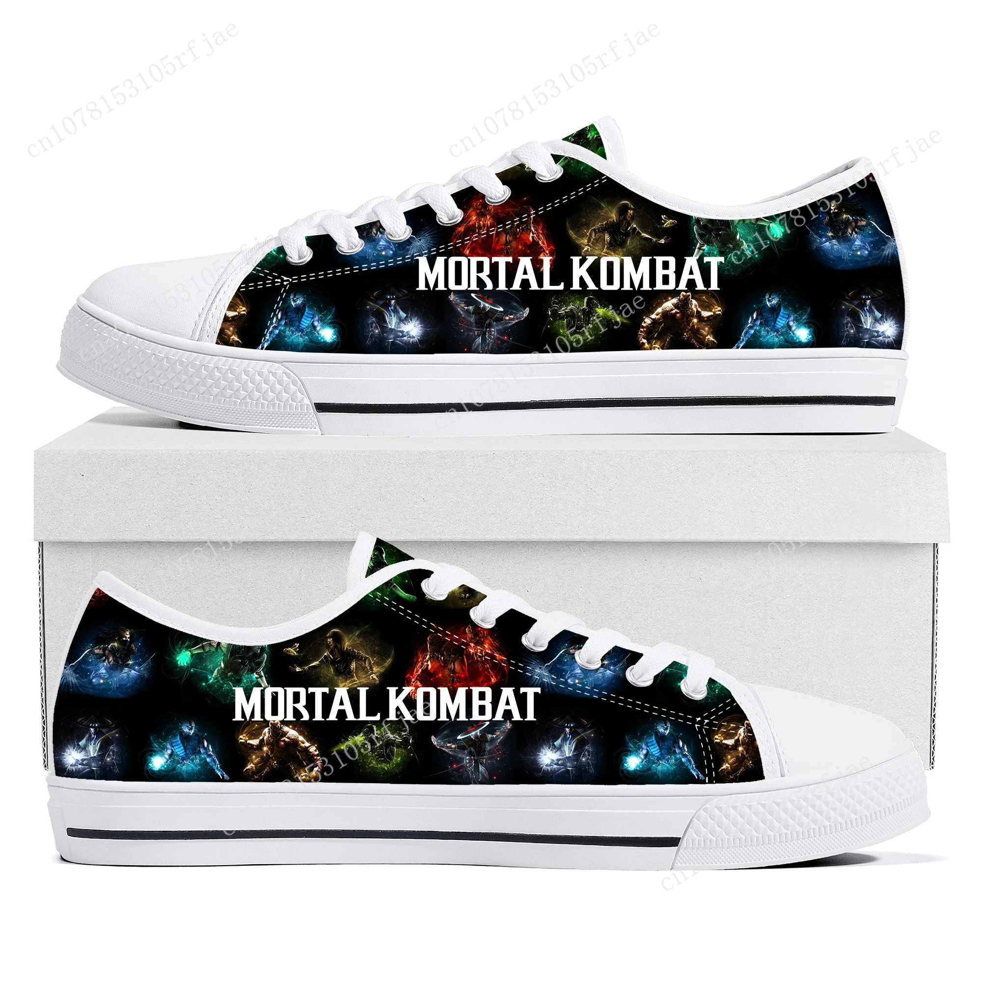 Mortal Kombat Low Top Sneakers Cartoon Game Womens Mens Teenager High Quality Fashion Canvas Sneaker Couple Custom Built Shoes