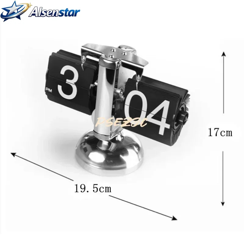 Household Minimalist Portable Automatic Page Turning Clock Retro Nordic Style Desktop Mechanical Page Turning Clock