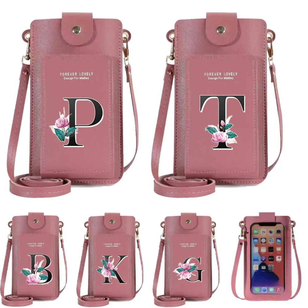 

Portable Women Bags Mobile Phone Bag Card Crossbody Shoulder Whitemarble Letter Pattern Handbag Lightweight Versatile Wallets